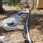 Commercial RV park septic tank farm with airation and settling tanks on Saratoga Beach