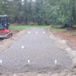 Above grade seepage bed, using pressure distribution in Parksville