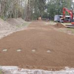 Long 4 lateral septic field ready for grass seed in Qualicum Bay, BC