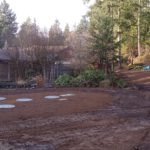 Septic Tank, Type 2 treatment tank and pump chamber ready for grass seed in Qualicum Beach